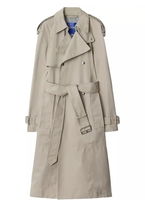 Burberry long cotton trench coat - Neutrals