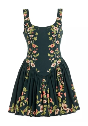Agua By Agua Bendita floral-print pleated dress - Green