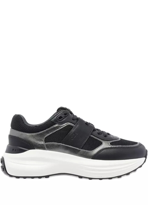 Tod's leather-panelled lace-up sneakers - Grey