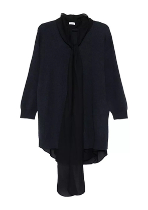 Brunello Cucinelli ribbed tie-neck dress - Blue