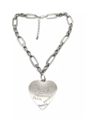 Jennifer Gibson Jewellery 1980's Edouard Ramboud Heart Message necklace - Silver