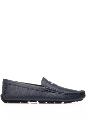 Bally grained leather saddle-strap loafers - Blue