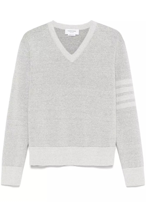 Thom Browne 4-Bar stripe V-neck sweater - Grey
