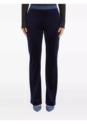 Pennyblack velvet-texture flat-front trousers - Blue