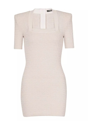 Balmain labyrinth-knit mini dress - Neutrals