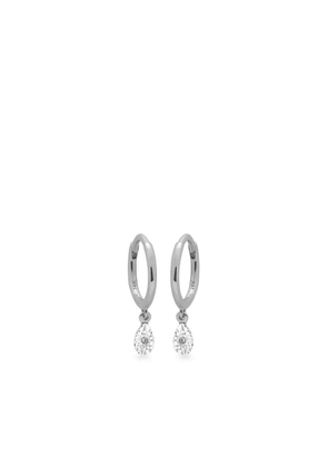 Monica Vinader 14K white gold Teardrop mini hoops earrings - Silver