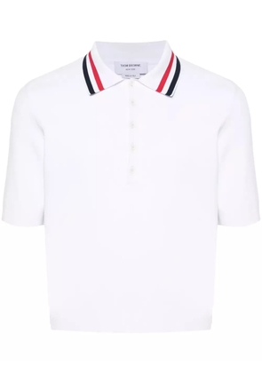 Thom Browne RWB-stripe polo shirt - White
