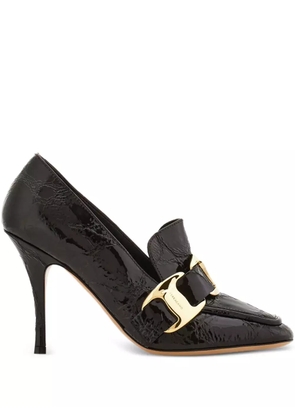 Ferragamo 95mm crocodile-effect pumps - Brown