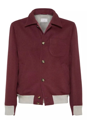 Brunello Cucinelli button-up wool-blend jacket - Red
