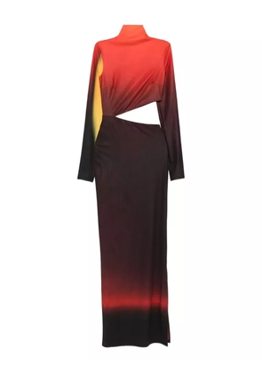 Patrizia Pepe gradient-print cut-out dress - Red