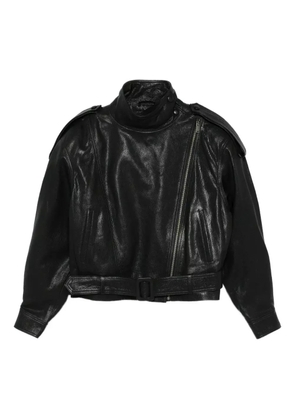 ducie grained leather jacket - Black