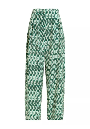 Essentiel Antwerp Ihalton geometric-print trousers - Green