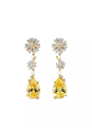Anabela Chan 14K gold Daisy white diamond and freshwater pearl earrings - Silver