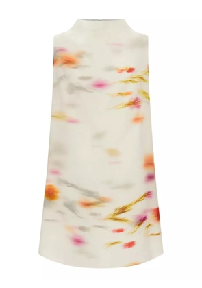 Ferragamo Blossom-print mini dress - White