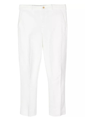 Black Comme Des Garçons cropped slim-cut trousers - White