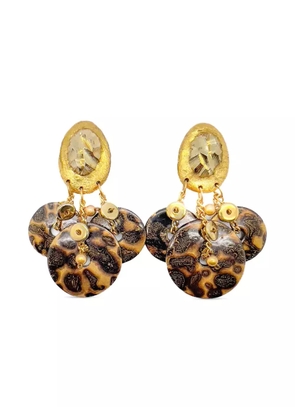 Jennifer Gibson Jewellery Vintage Ikarami clip-on earrings - Brown