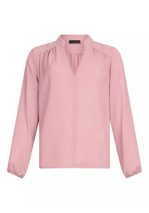 LIU JO mandarin-collar V-neck blouse - Pink
