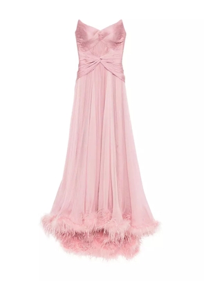 Iris Serban Mikael feather-trim gown - Pink