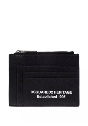 DSQUARED2 zip-top leather cardholder - Black