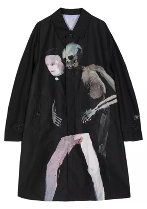 Undercover graphic-print parka coat - Black