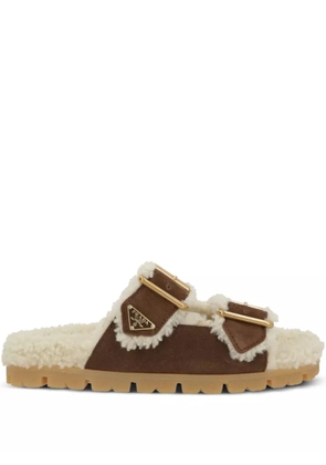Prada buckle-detail sandals - Brown