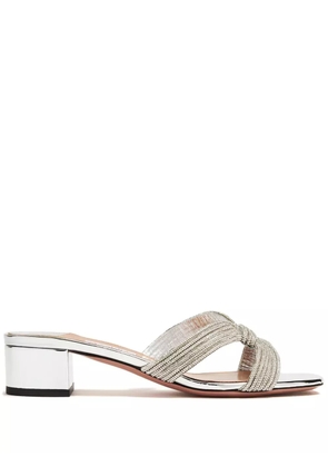 Aquazzura Muse 35mm leather sandals - Silver