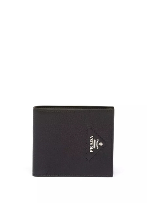 Prada pebbled-texture logo-plaque wallet - Black