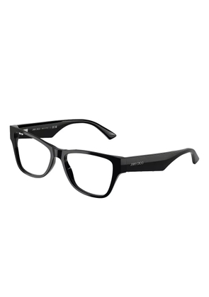 Jimmy Choo Eyewear logo-detail rectangle glasses - Black