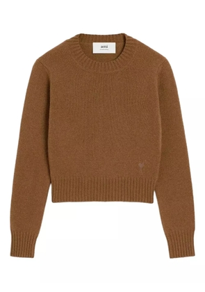 AMI Paris ribbed crew-neck sweater - Brown