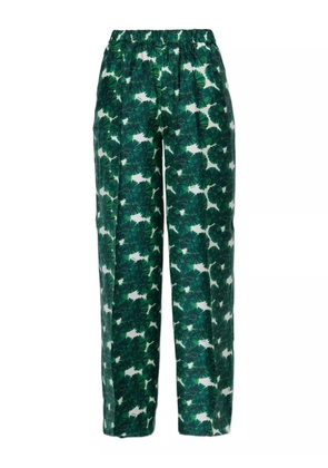 Max Mara leaf-print trousers - Green