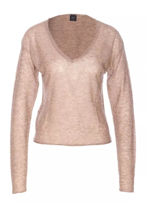 PINKO micro-paillette V-neck sweater - Neutrals