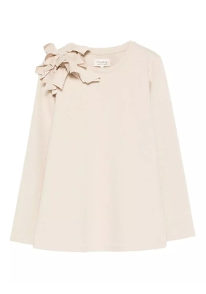 PSOPHIA bow-embellished T-shirt - Neutrals