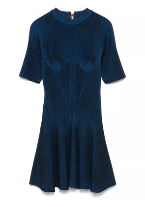 Balmain ribbed-knit dress - Blue