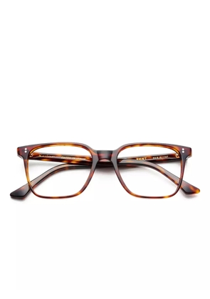 Kador studded-detail square-frame glasses - Brown