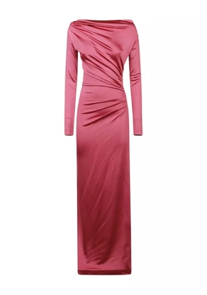Victoria Beckham draped long-sleeve maxi dress - Pink