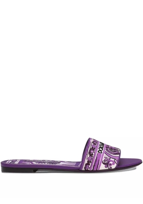 Dolce & Gabbana Majolica-pattern slides - Purple