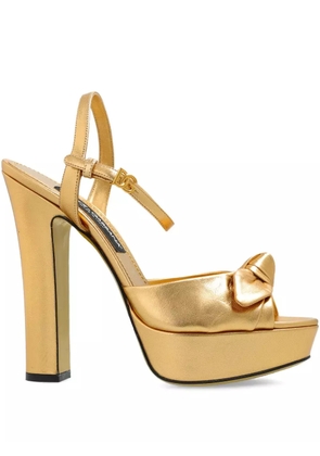 Dolce & Gabbana 115mm leather heeled sandals - Yellow