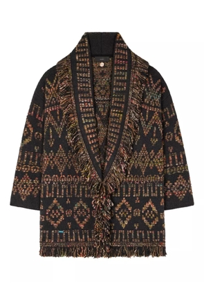 Alanui patterned fringed cardigan - Brown