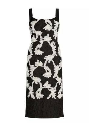 ERDEM floral-applique sleeveless dress - Black