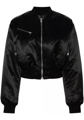 Mugler cropped padded bomber jacket - Black