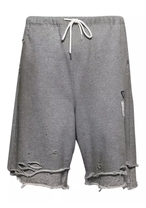 Maison MIHARA YASUHIRO layered distressed shorts - Grey