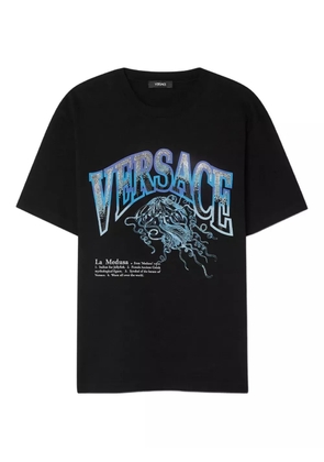 Versace La Medusa crystal-embellished varsity T-shirt - Black