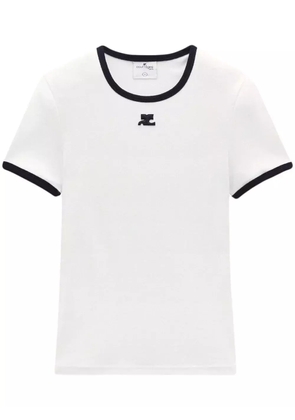 Courrèges contrast-trim cotton T-shirt - White