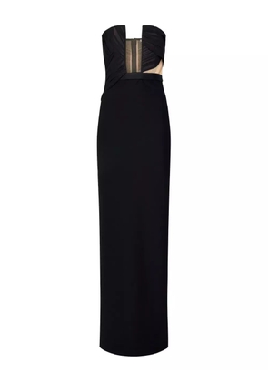 Nensi Dojaka plissé-detail cut-out maxi dress - Black
