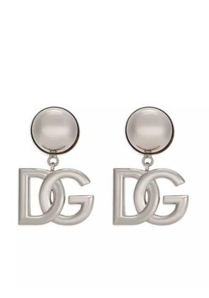 Dolce & Gabbana KIM DOLCE&GABBANA DG-logo clip-on earrings - Silver
