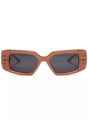 VALENTINO GARAVANI EYEWEAR Rockstud-embellishment sunglasses - Brown