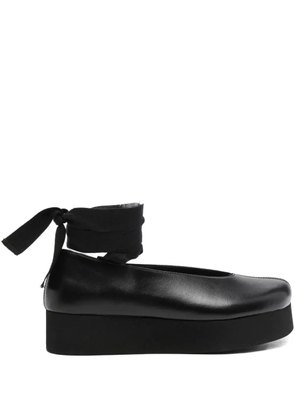 Comme Des Garçons ribbon platform ballet flats - Black