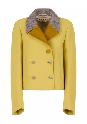 Marni snakeskin-print wool jacket - Yellow