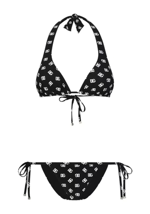 Dolce & Gabbana DNA DG-logo print triangle-cup bikini set - Black