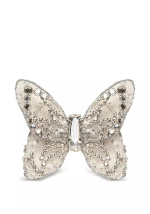 Jennifer Behr Abbie crystal butterfly hair clip - White